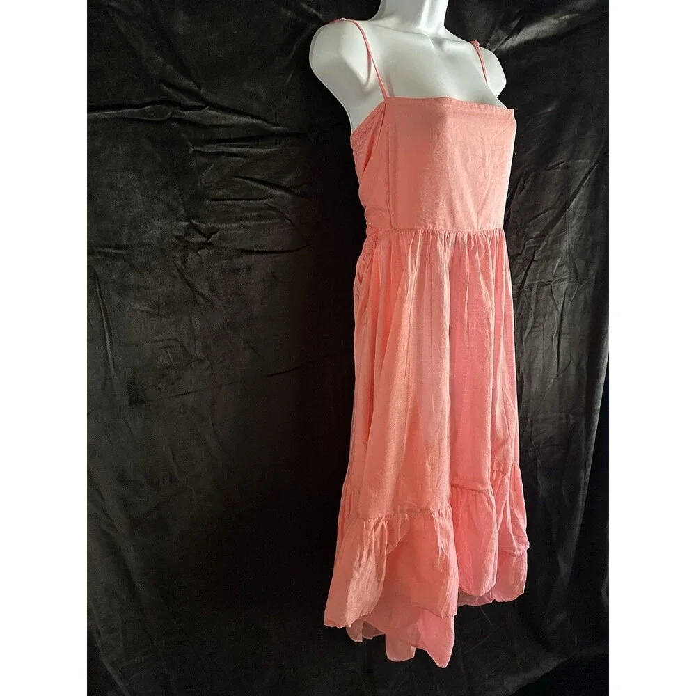 NWT J. Crew Pink Sheer Organic Cotton High /Low Dress Handkerchief Hem